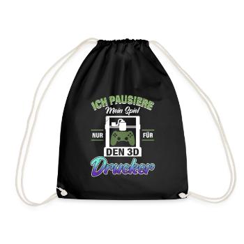 Fan d’impression 3D Mettre mon jeu en pause uniquement pour la 3D - Sac de sport léger - noir - Devant