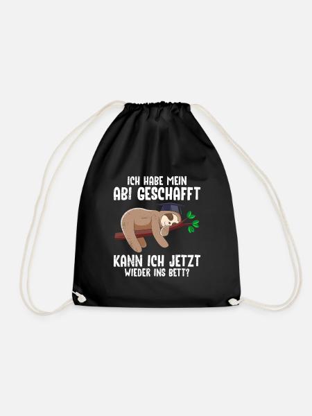 Lustig Abiturient Habe mein Abi Geschafft - Turnbeutel - Schwarz