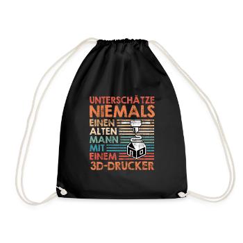 L’impression 3D Ne sous-estimez jamais un vieil homme avec - Sac de sport léger - noir - Devant
