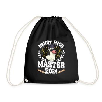 Master's Thesis Done Call Me Master 2024 - Drawstring Bag - black - Front
