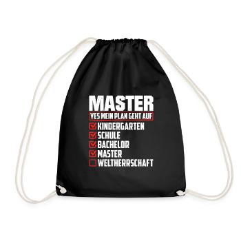 Master's Degree List Completed Master's Thesis - Drawstring Bag - black - Front