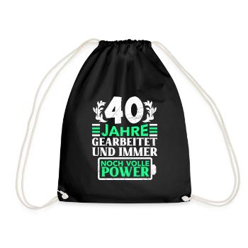 Work Anniversary Worked Still Full Power - Drawstring Bag - black - Front