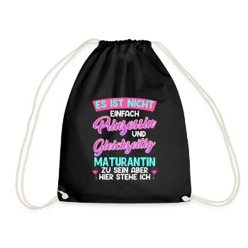 High school graduate not easy PRINCESS and MATURANTIN - Drawstring Bag - black - Front