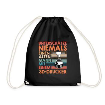 L’impression 3D Ne sous-estimez jamais un vieil homme avec - Sac de sport léger - noir - Devant