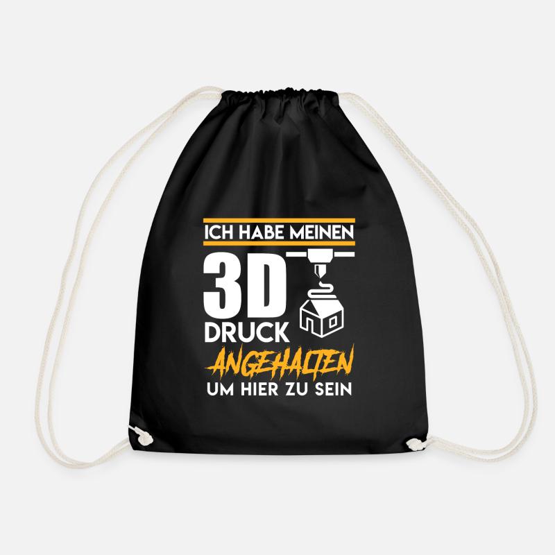 3-D Drucker Habe meinen 3D Druck Angehalten - Turnbeutel - Schwarz