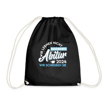 Abitur 2024 History We are writing you Abi - Drawstring Bag - black - Front
