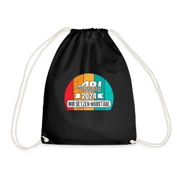 Abitur 2024 Abitur Completed Abitur Graduation - Drawstring Bag - black - Front