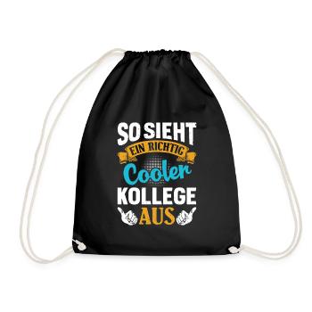Mitarbeiter So Sieht ein Richtig Cooler Kollege - Turnbeutel - Schwarz - Vorne