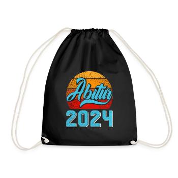 Abitur 2024 Abschluss Abiturient Abi Abiturienten - Turnbeutel - Schwarz - Vorne