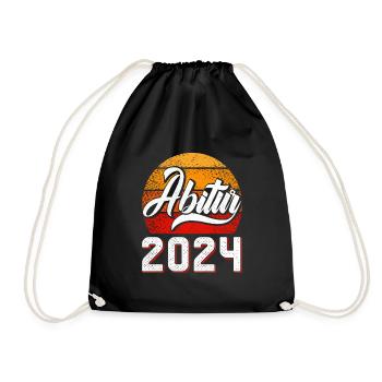 Abitur 2024 Abschluss Abiturient Abi Abiturienten - Turnbeutel - Schwarz - Vorne