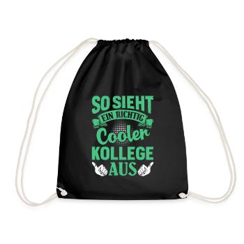 Mitarbeiter So Sieht ein Richtig Cooler Kollege - Turnbeutel - Schwarz - Vorne