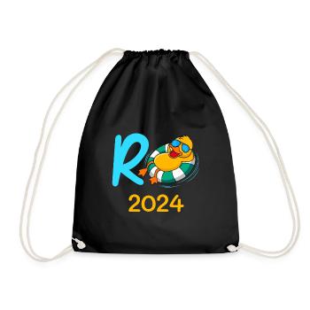 Rente 2024 R-Ente Pensionierung Ruhestand - Turnbeutel - Schwarz - Vorne