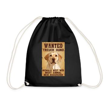 Labrador Besitzer WANTED Labrador Lustiges - Turnbeutel - Schwarz - Vorne