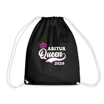 Abitur Queen 2024 Abi Abiturientin - Turnbeutel - Schwarz - Vorne