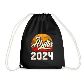 Abitur 2024 Abschluss Abiturient Abi Abiturienten - Turnbeutel - Schwarz - Vorne