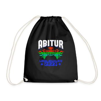 Abitur 2024 ABI Schulabschluss Abiturienten - Turnbeutel - Schwarz - Vorne