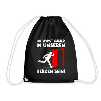 Arbeitskollege Wirst Immer in Unseren Herzen sein! - Turnbeutel - Schwarz - Vorne