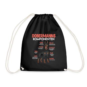 DOBERMANN KOMPONENTEN Anatomie Doberman - Turnbeutel - Schwarz - Vorne