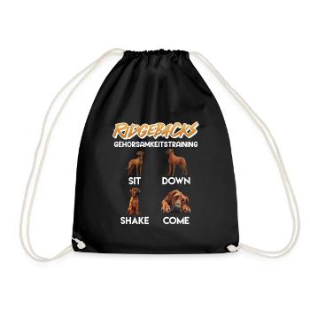 RHODESIAN RIDGEBACK GEHORSAMKEITSTRAINING Lustig - Turnbeutel - Schwarz - Vorne