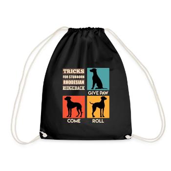 Ridgeback TRICKS FOR STUBBORN RHODESIAN RIDGEBACKS - Turnbeutel - Schwarz - Vorne