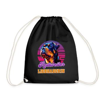 ROTTWEILER LIEBHABERIN Hundemama Rottie Vintage - Turnbeutel - Schwarz - Vorne