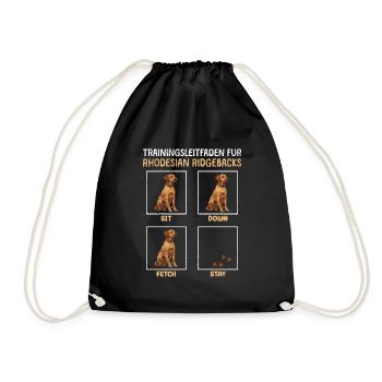 RHODESIAN RIDGEBACK TRAININGSLEITFADEN Lustiges - Turnbeutel - Schwarz - Vorne