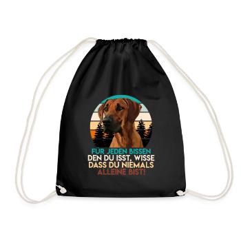 Rhodesian Ridgeback Lustig FÜR JEDEN BISSEN - Turnbeutel - Schwarz - Vorne