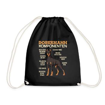 DOBERMANN KOMPONENTEN Anatomie Doberman - Turnbeutel - Schwarz - Vorne