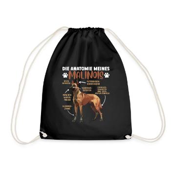 ANATOMIE MEINES MALINOIS Belgischer Schäferhund - Turnbeutel - Schwarz - Vorne