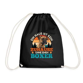 Boxer Papa EIN HAUS IST KEIN ZUHAUSE OHNE BOXER - Turnbeutel - Schwarz - Vorne