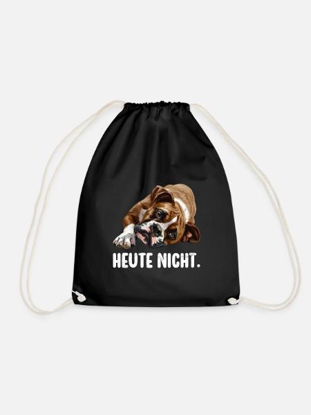 Deutscher Boxer Stur HEUTE NICHT Lustiges - Turnbeutel - Schwarz