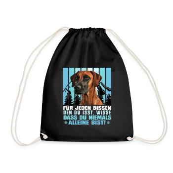Rhodesian Ridgeback FÜR JEDEN BISSEN DEN DU ISST - Turnbeutel - Schwarz - Vorne