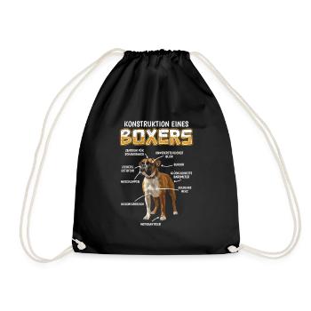 Deutscher Boxer ANATOMIE EINES BOXERS Lustiges - Turnbeutel - Schwarz - Vorne