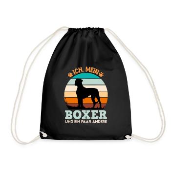 Deutscher Boxer ICH MEIN BOXER UND EIN PAAR ANDERE - Turnbeutel - Schwarz - Vorne