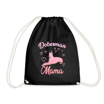 DOBERMAN MAMA Dobermänner Besitzerin Dobie - Turnbeutel - Schwarz - Vorne