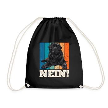 Neufundländer Hundebesitzer NEIN! Newfie Fan - Turnbeutel - Schwarz - Vorne