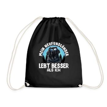 Newfie MEIN NEUFUNDLÄNDER LEBT BESSER ALS ICH - Turnbeutel - Schwarz - Vorne