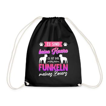 Boxer Hund KEINE HAARE FUNKELN MEINES BOXERS - Turnbeutel - Schwarz - Vorne