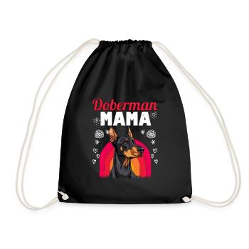 DOBERMAN MAMA Dobermänner Besitzerin Dobie - Turnbeutel - Schwarz - Vorne
