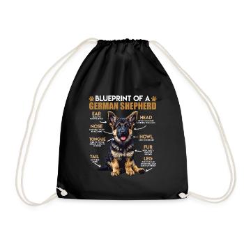 Berger allemand plan d’un berger allemand drôle - Sac de sport léger - noir - Devant