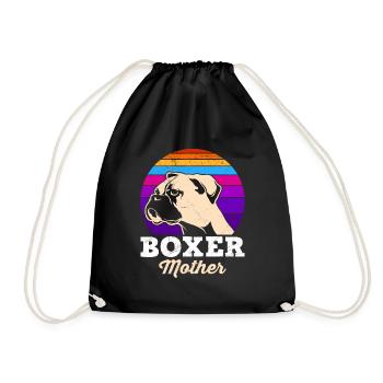 BOXER MOTHER German Boxer Dog Owner - Drawstring Bag - black - Front