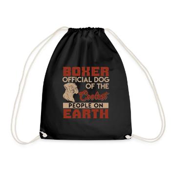 BOXER OFFICIAL DOG OF THE COOLEST PEOPLE ON EARTH - Drawstring Bag - black - Front
