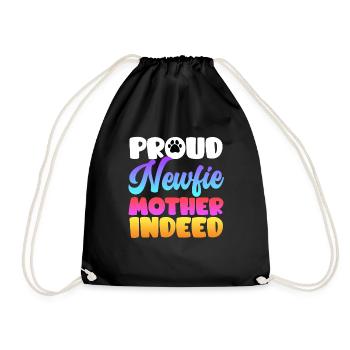 Neufundländer PROUD NEWFIE MOTHER INDEED Cooles - Turnbeutel - Schwarz - Vorne