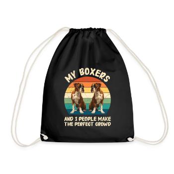 Chien boxer MON BOXER ET 3 PERSONNES Drôle - Sac de sport léger - noir - Devant
