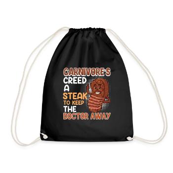 Fleischliebhaber CARNIVORE'S CREED A STEAK - Turnbeutel - Schwarz - Vorne