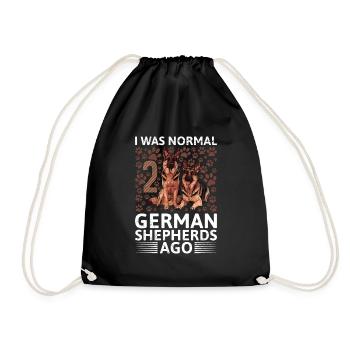 German Shepherd Owner Was Normal 2 German Shepherds - Drawstring Bag - black - Front