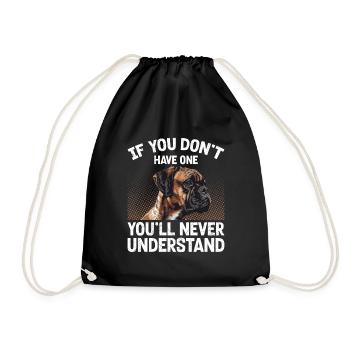 Boxer Dog IF YOU DON'T OWE ONE German Boxer - Drawstring Bag - black - Front