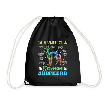Berger allemand plan d’un berger allemand drôle - Sac de sport léger - noir - Devant