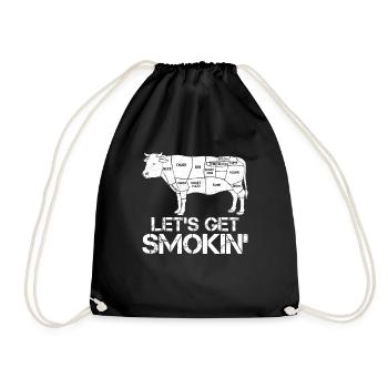 Grillmeister LASS UNS SMOKEN Fleischliebhaber - Turnbeutel - Schwarz - Vorne