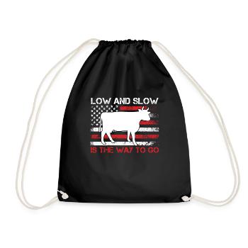 MEAT LOVERS LOW AND SLOW THE WAY TO GO - Drawstring Bag - black - Front
